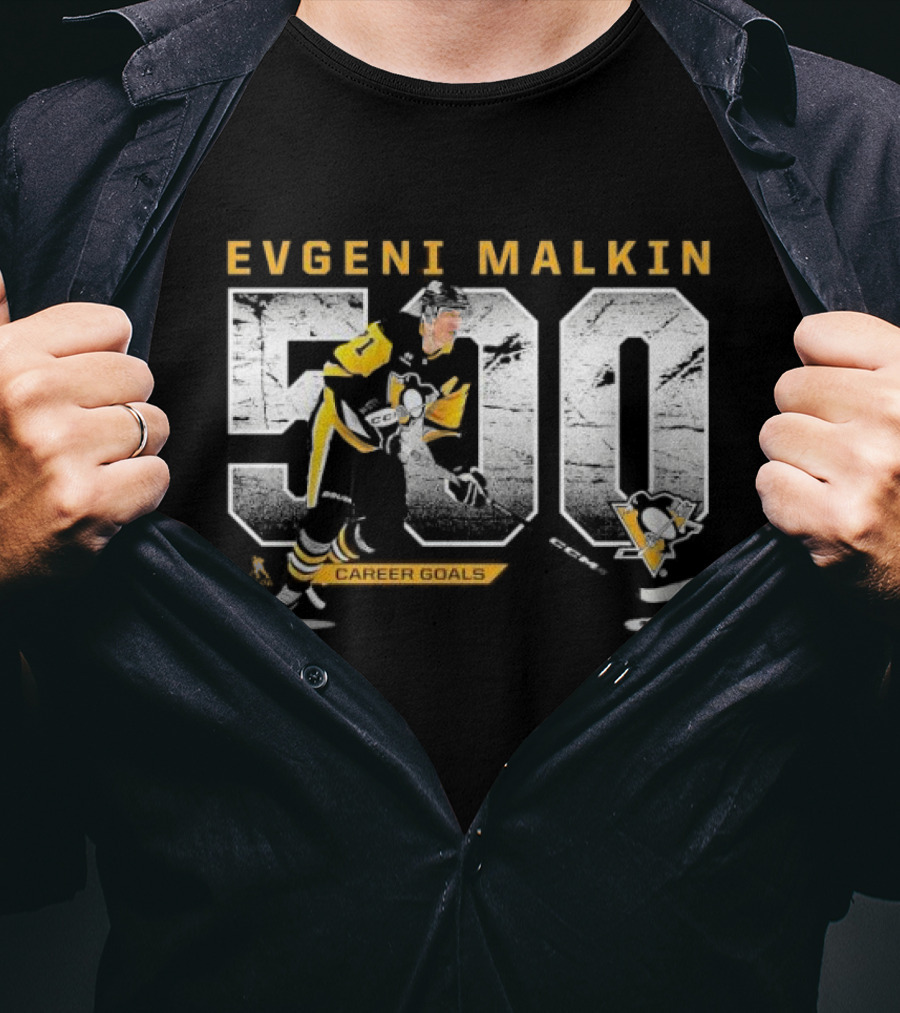 Evgeni Malkin 500 Career Goals Pittsburgh Penguins T-Shirt