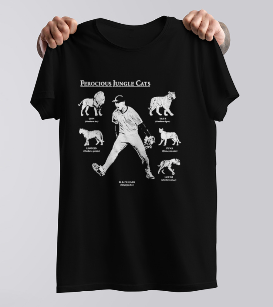 Ferocious Jungle Cats Hunter Luke Weaver Lion Tiger Leopard Puma Jaguar T-Shirt