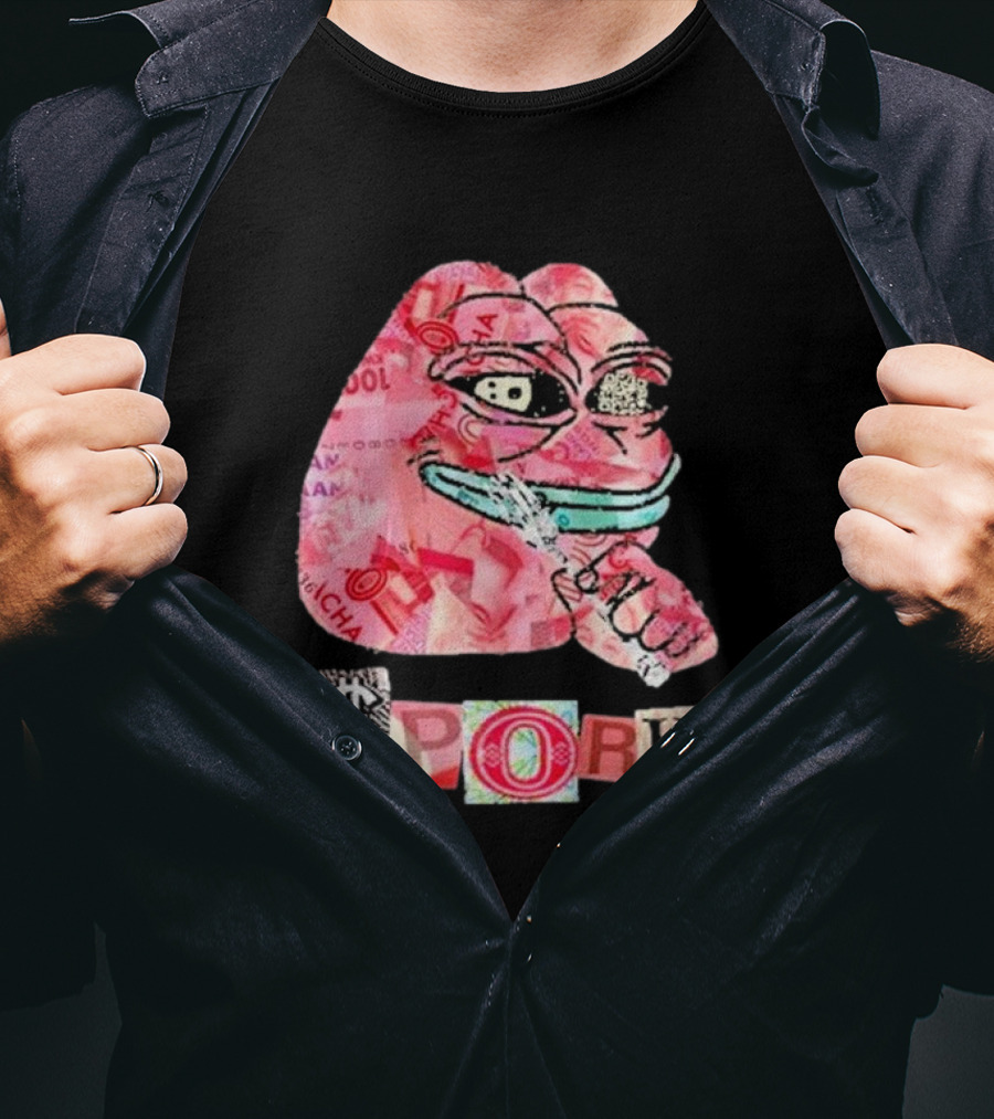 Frog Joseph David Colombo $pork Money Collage T-Shirt