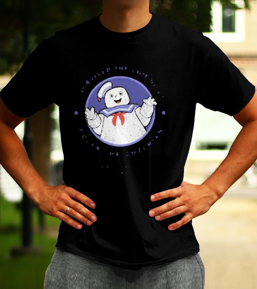 I Survived The Coming Of Gozer The Gozerian Ghostbusters Stay Puft Marshmallow Man T-Shirt