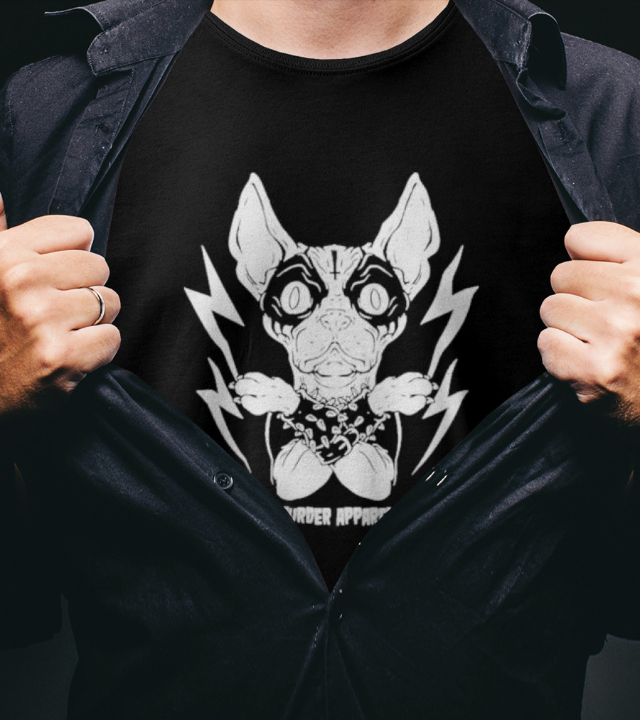 Metal Sphynx Dog Murder Apparel With Lightning Bolts T-Shirt