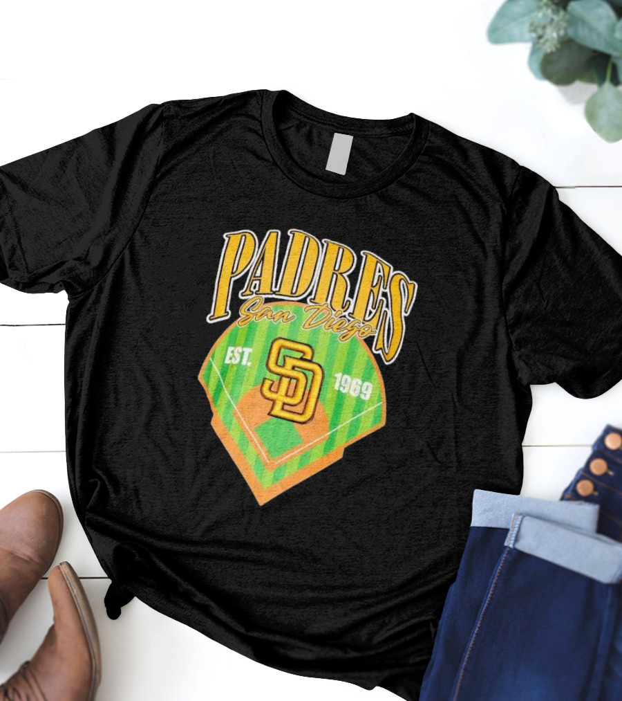 Padres San Diego Est 1969 Home Plate SD T-Shirt