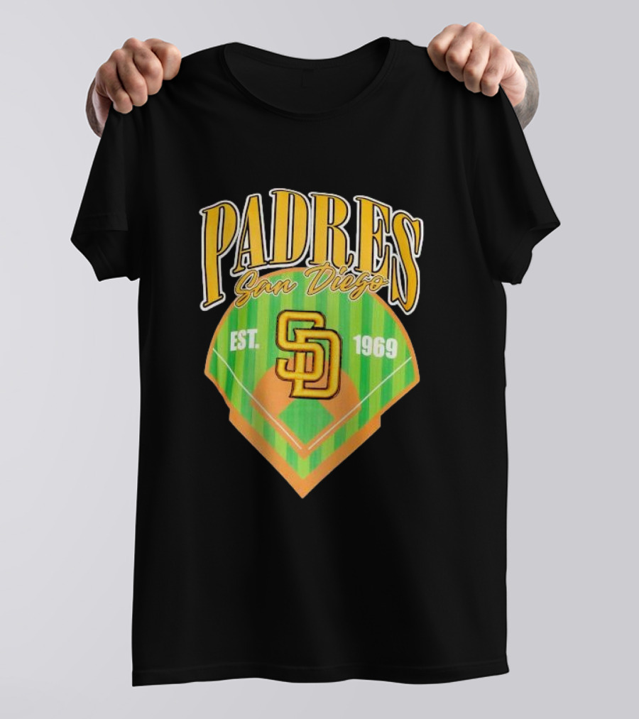 Padres San Diego Est 1969 Home Plate SD T-Shirt