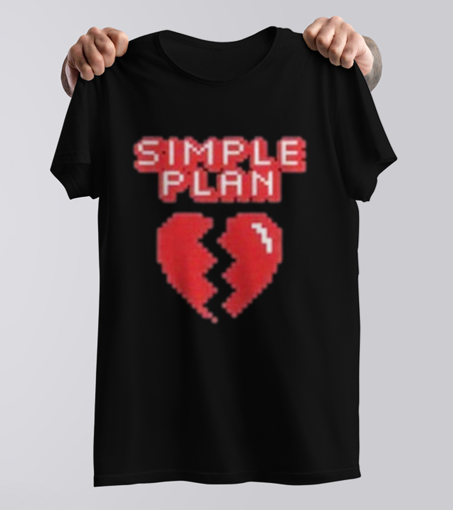 Simple Plan Heart Divided In Two T-Shirt