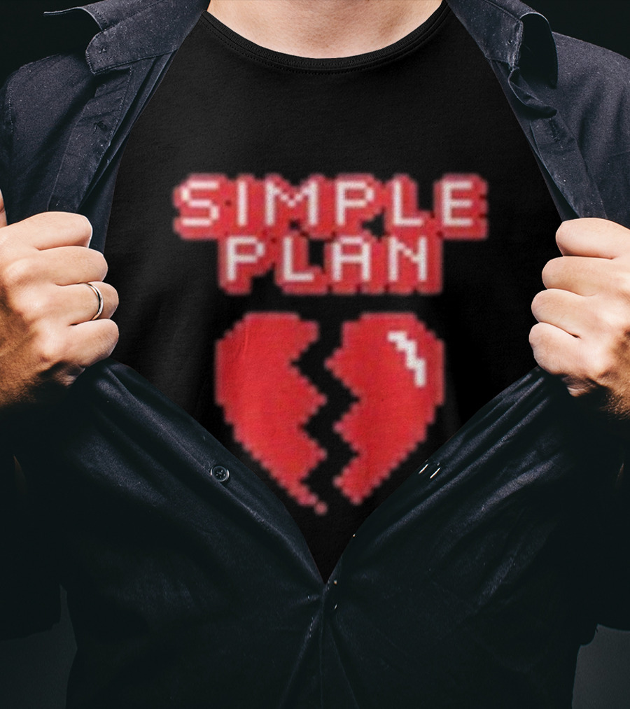 Simple Plan Heart Divided In Two T-Shirt