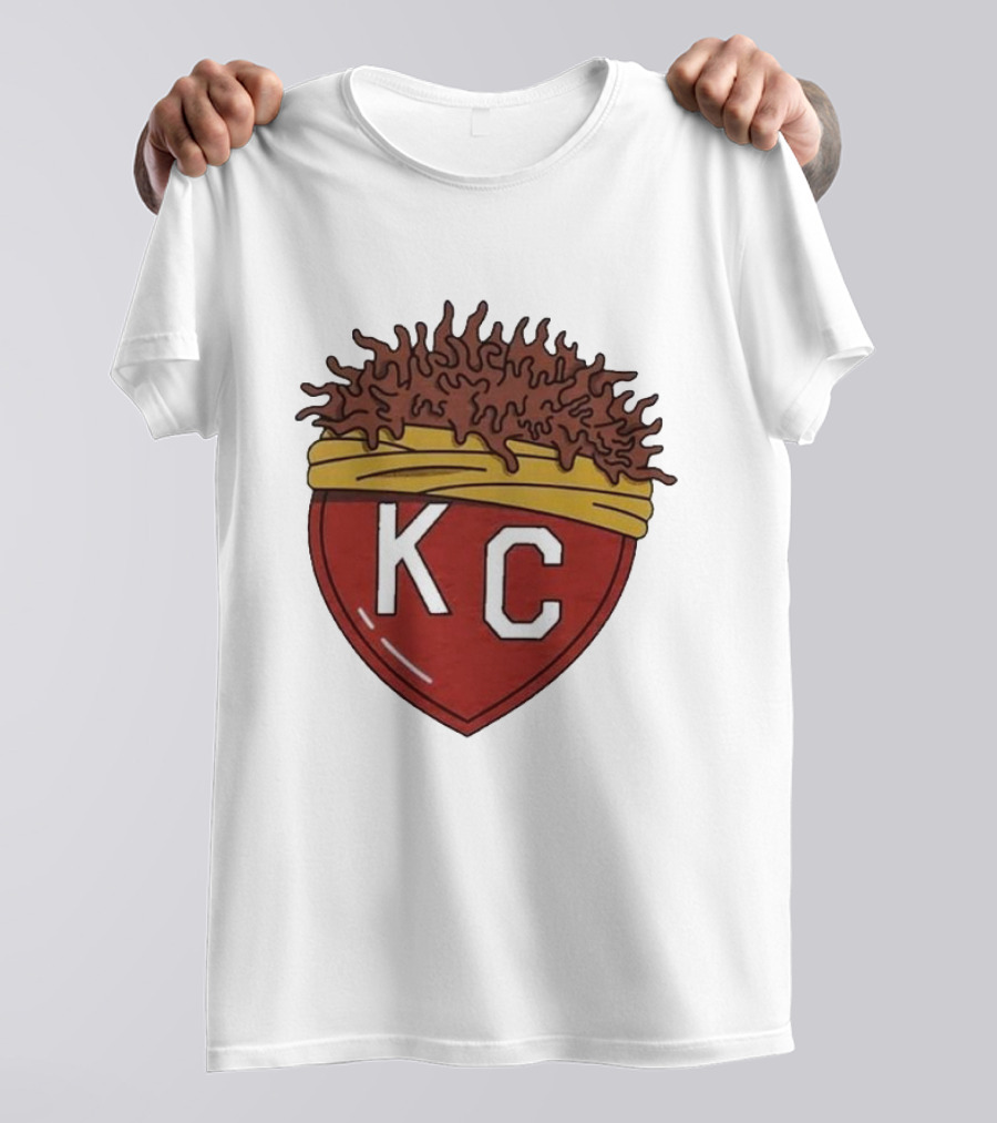 Charlie Hustle KC Heart Logo With Afro Hairband T-Shirt