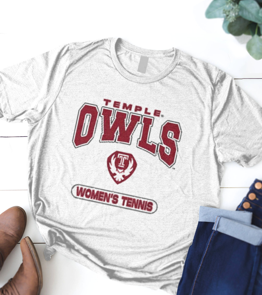 Temple Owls Women's Tennis Sports Grey T-Shirt
