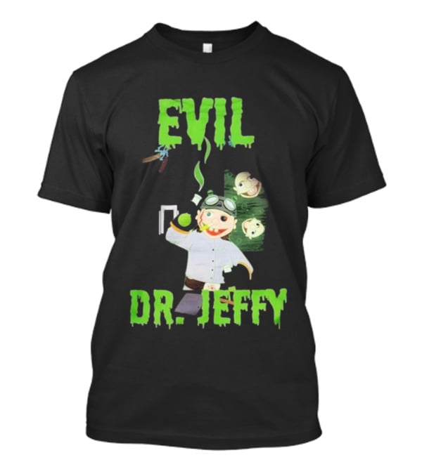 Evil Dr. Jeffy SML Mad Scientist Character With Green Smoke And Zombie Heads T-Shirt
