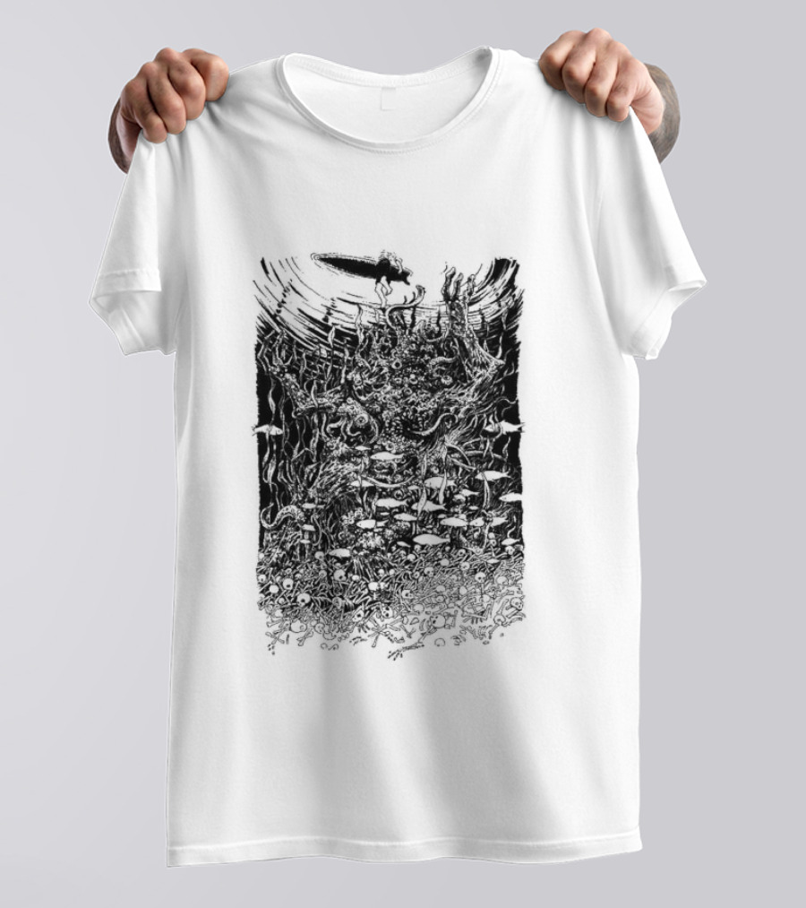Under The Surface Yue Feng Subterranean World With Mushrooms And Roots T-Shirt