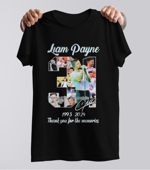 Liam Payne 31 Years Of 1993-2024 Thank You For The Memories Collage Signature T-Shirt