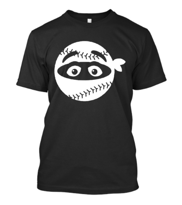 New York Mets Pitching Ninja Baseball Face Grimace T-Shirt