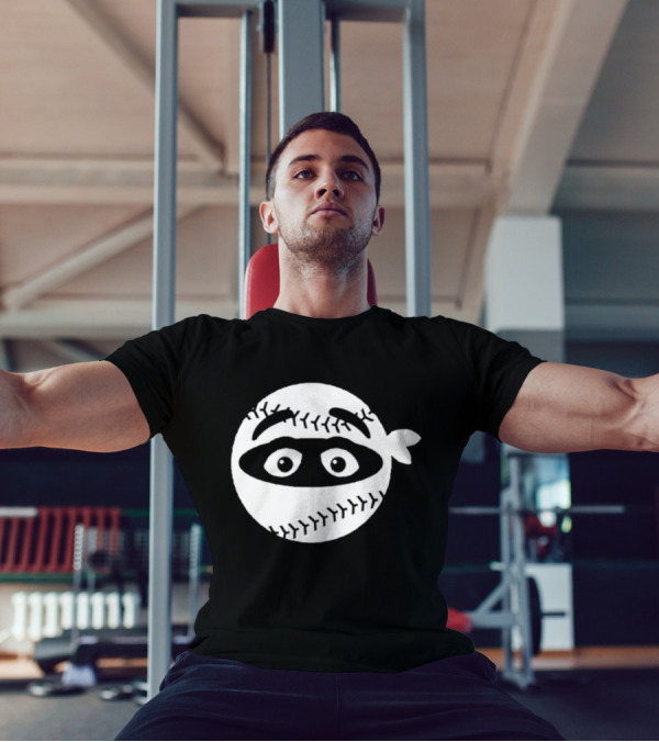 New York Mets Pitching Ninja Baseball Face Grimace T-Shirt