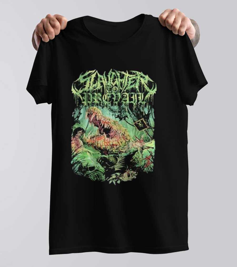 Slaughter To Prevail Alligator Graphic With Brutal Nature Scene T-Shirt