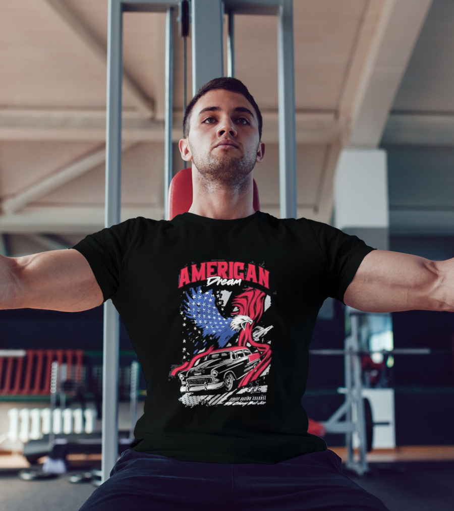 American Dream Eagle With Classic Chevy And Stars T-Shirt
