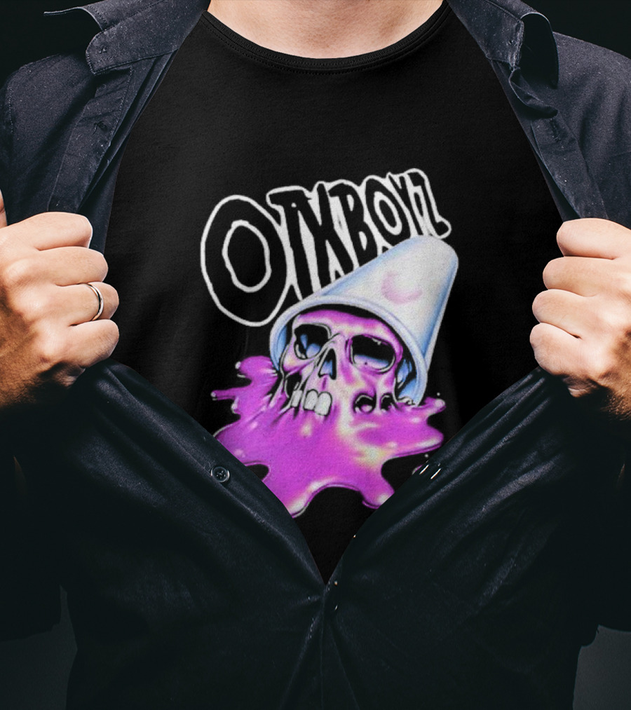 OZYBOYZ Geezy World Oil Spill Purple Skull Cup T-Shirt