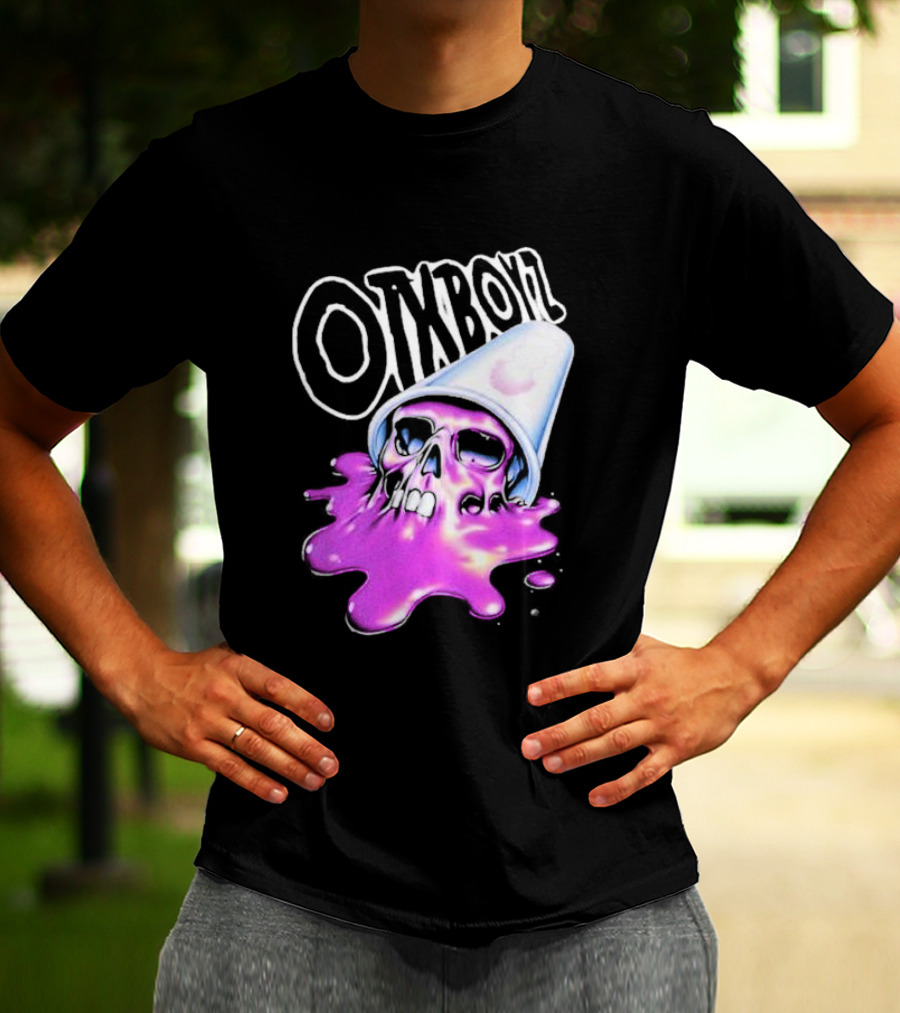OZYBOYZ Geezy World Oil Spill Purple Skull Cup T-Shirt