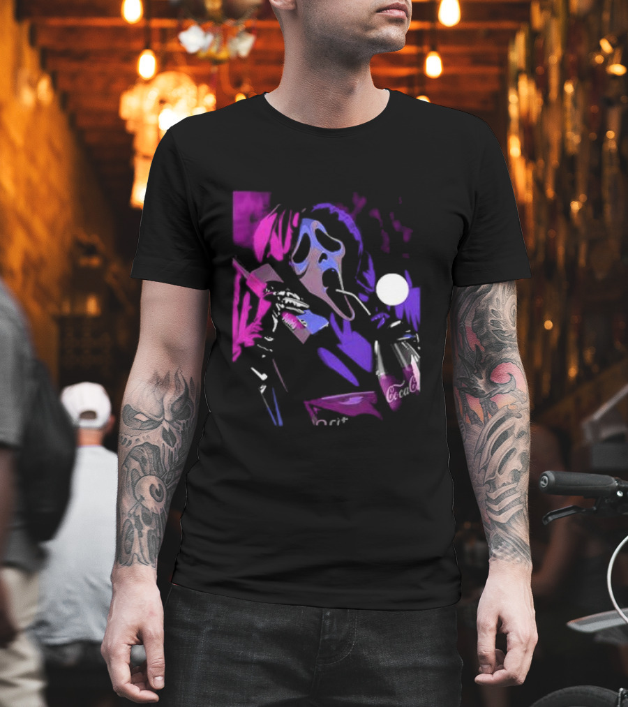 Coca-Cola Ghost Face Scream With Neon Accents T-Shirt