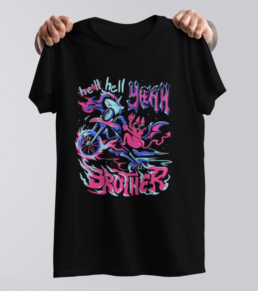 Hell Yeah Brother K Duffles Unicorn Motorcycle Adventure T-Shirt