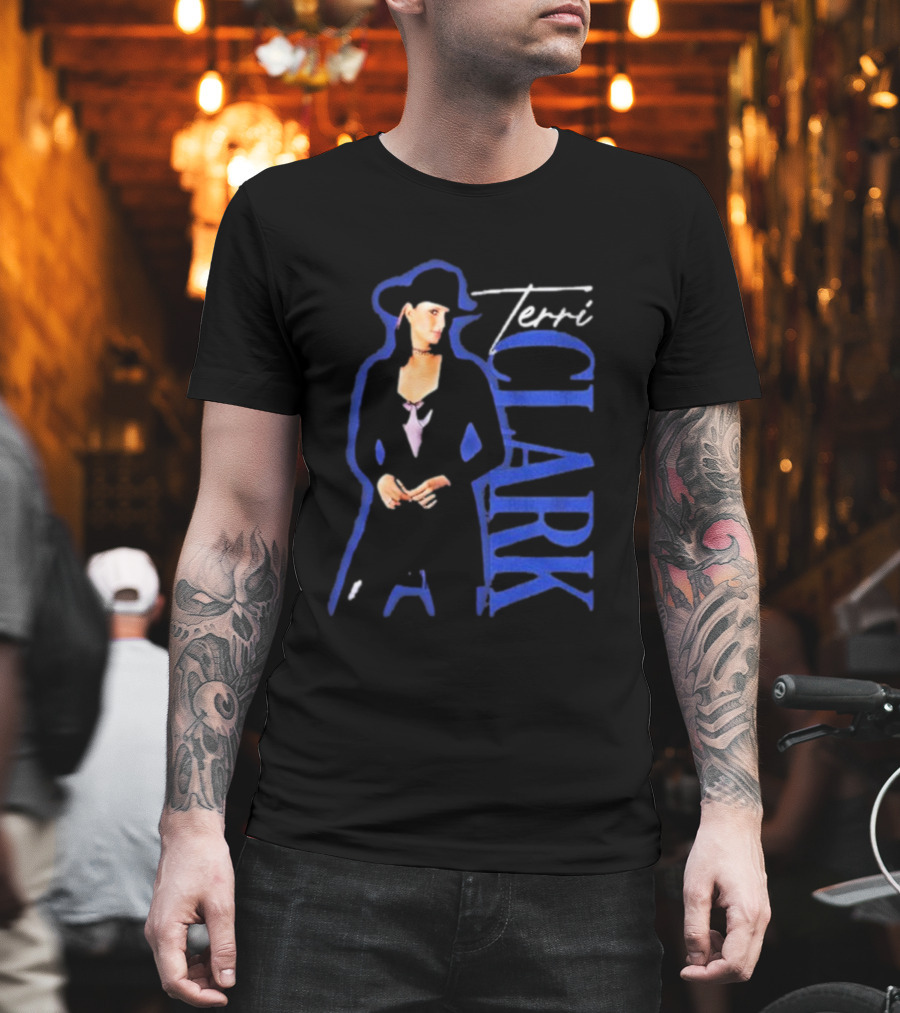 Terri Clark Fearless Vintage Black Hat And Blue Lettering T-Shirt