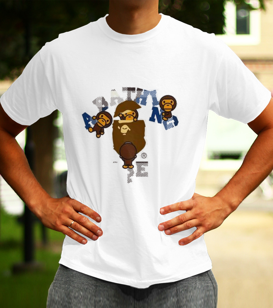 A Bathing Ape College Milo Bape Check T-Shirt