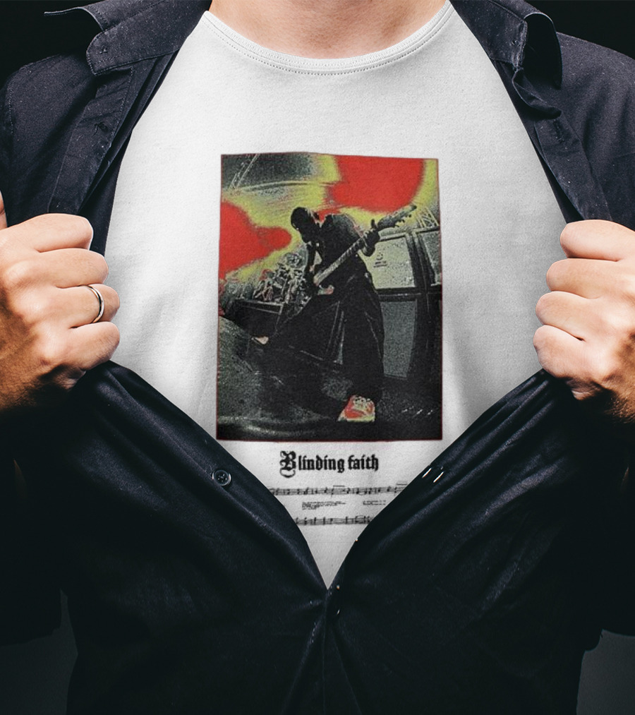 Knocked Loose Blinding Faith Live Performance With Sheet Music Overlay T-Shirt