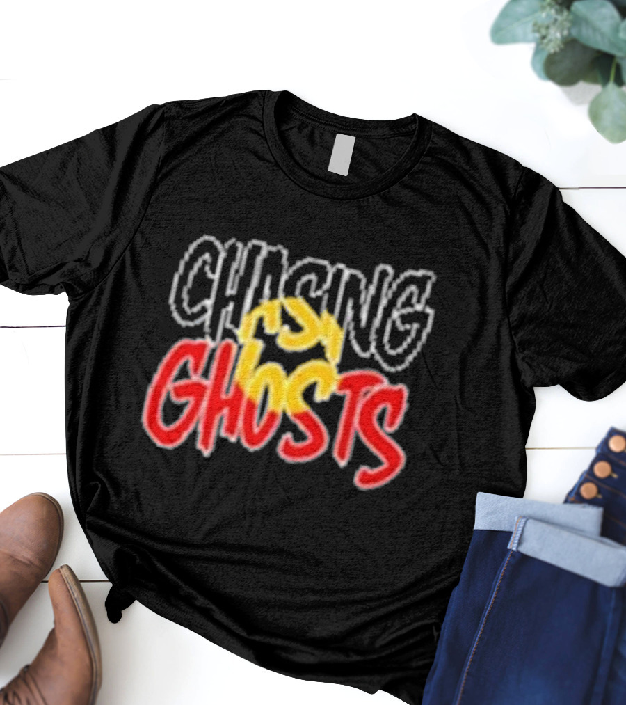 Chasing Ghosts Vibrant Color Text T-Shirt