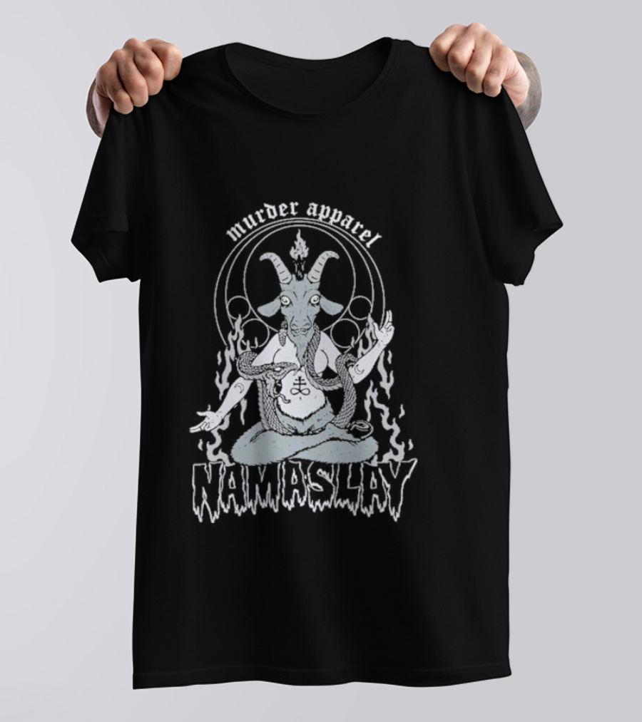 Murder Apparel Namaslay Goat Meditation With Fire And Serpent T-Shirt