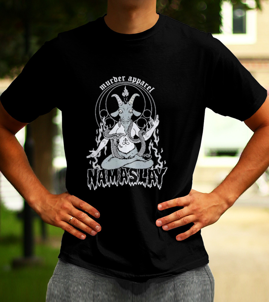 Murder Apparel Namaslay Goat Meditation With Fire And Serpent T-Shirt