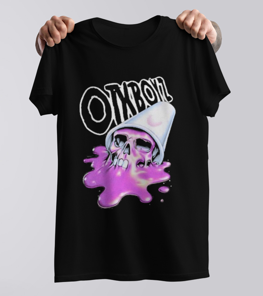 OTXBOYZ Purple Skull Overflowing With Oil Spill Aesthetic T-Shirt