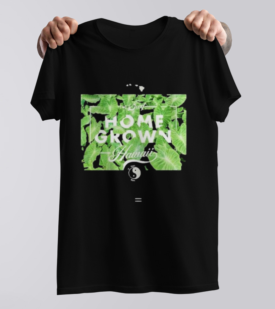 T&C Surf Homegrown Hawaii Yin Yang Tropical Leaves T-Shirt