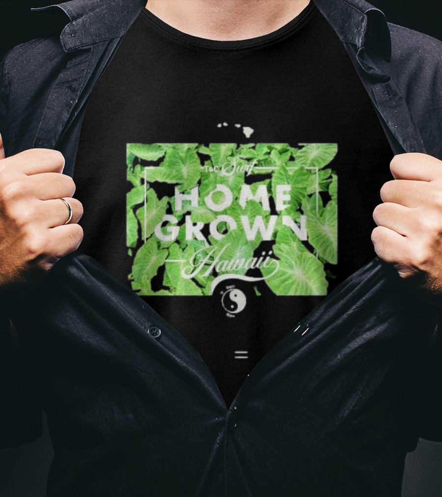 T&C Surf Homegrown Hawaii Yin Yang Tropical Leaves T-Shirt