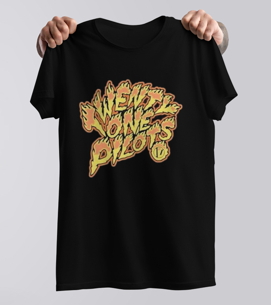 Twenty One Pilots Fiery Text Band T-Shirt