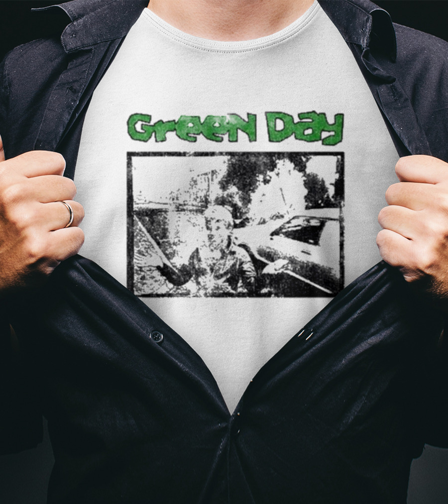 Green Day Vintage Style Graphic With Throwback T-Shirt