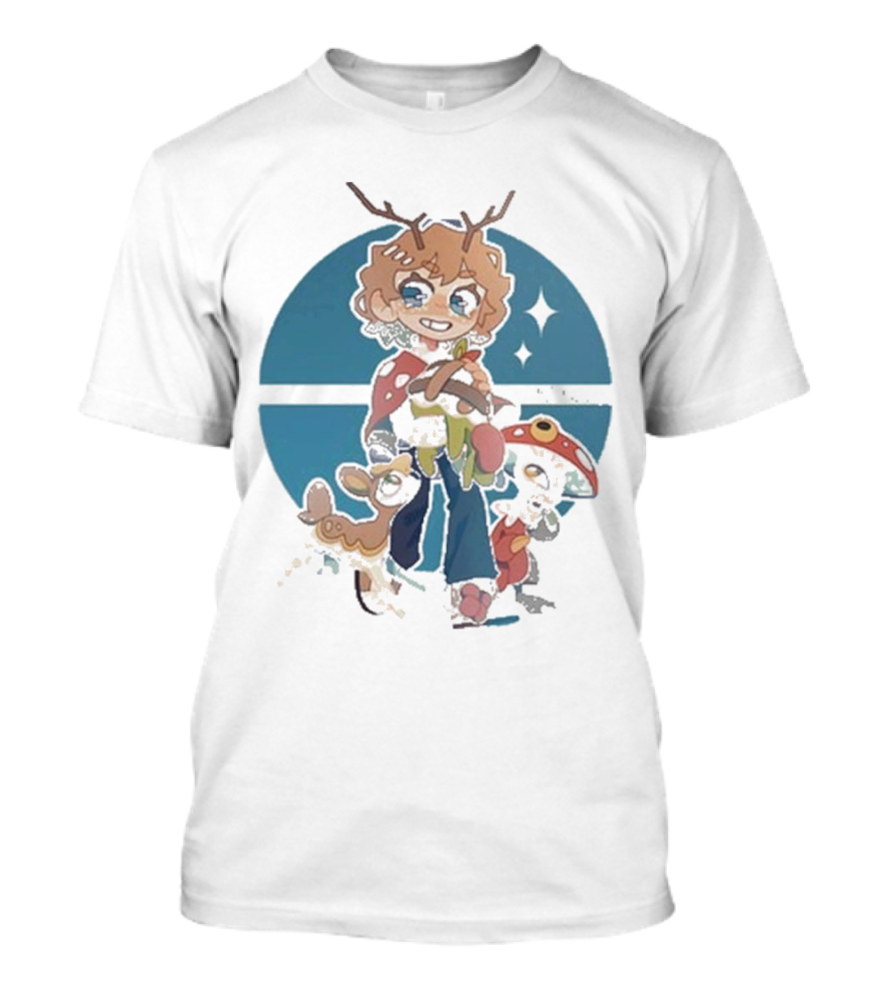 Snifferish And Cute Pokemon Inspired Character With Antlers And Forest Creatures T-Shirt