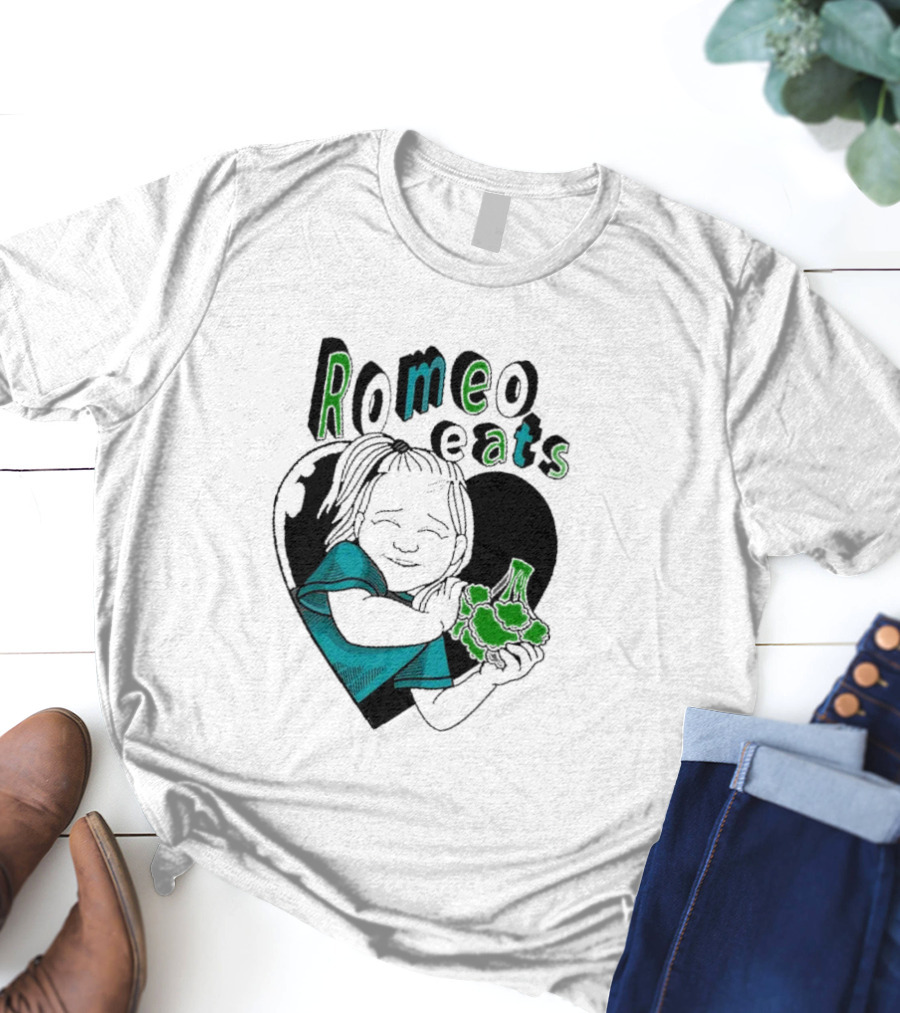 Romeo Eats Broccoli Heart Toddler Hug T-Shirt