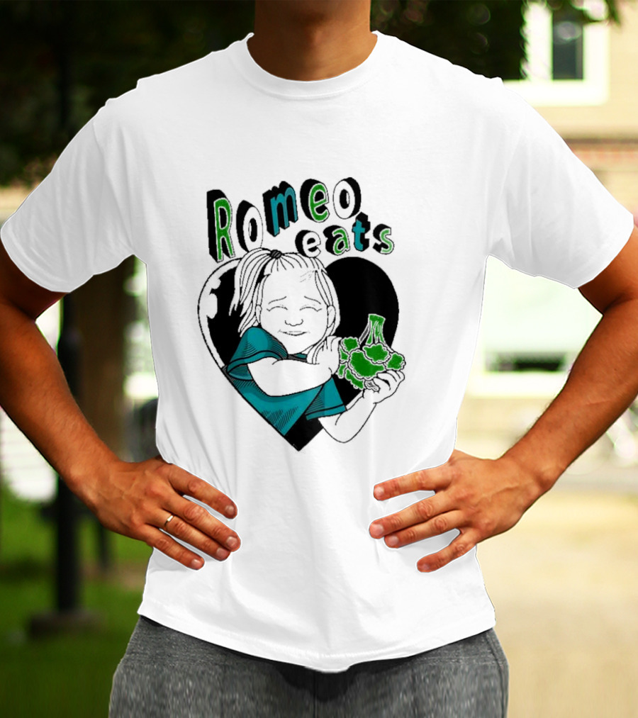 Romeo Eats Broccoli Heart Toddler Hug T-Shirt