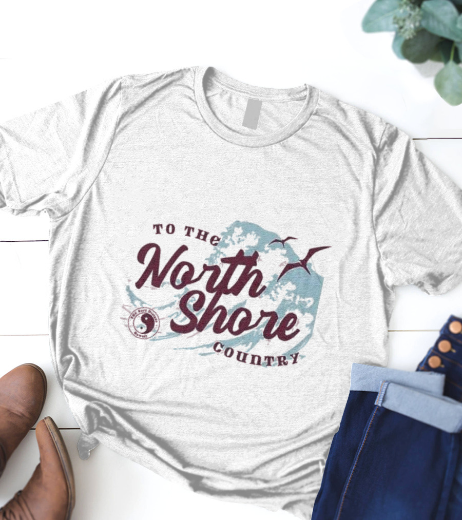 To The North Shore Country Yin Yang Wave Seagulls T-Shirt