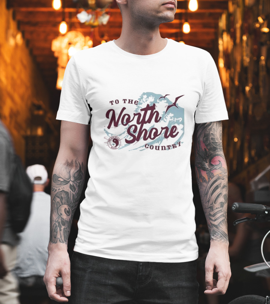 To The North Shore Country Yin Yang Wave Seagulls T-Shirt