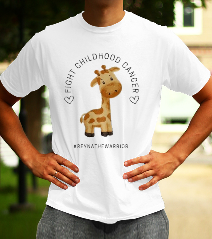 Fight Childhood Cancer Reyna The Warrior Giraffe Hearts T-Shirt