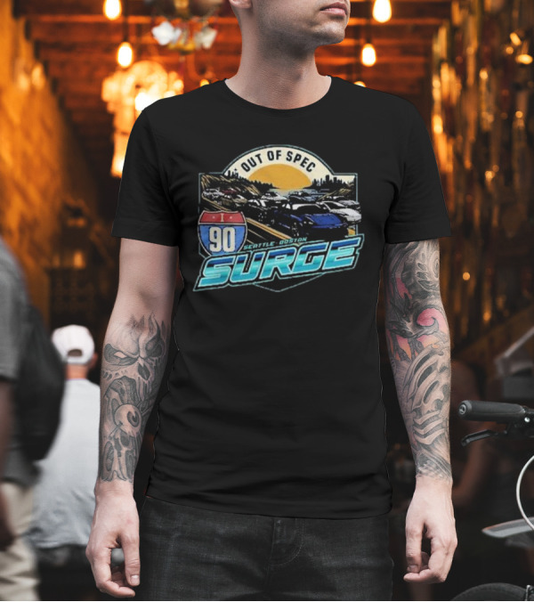 I-90 Surge Out Of Spec Seattle Boston Highway Traffic Scene T-Shirt