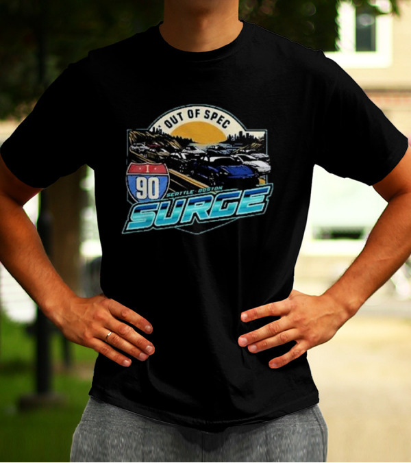 I-90 Surge Out Of Spec Seattle Boston Highway Traffic Scene T-Shirt