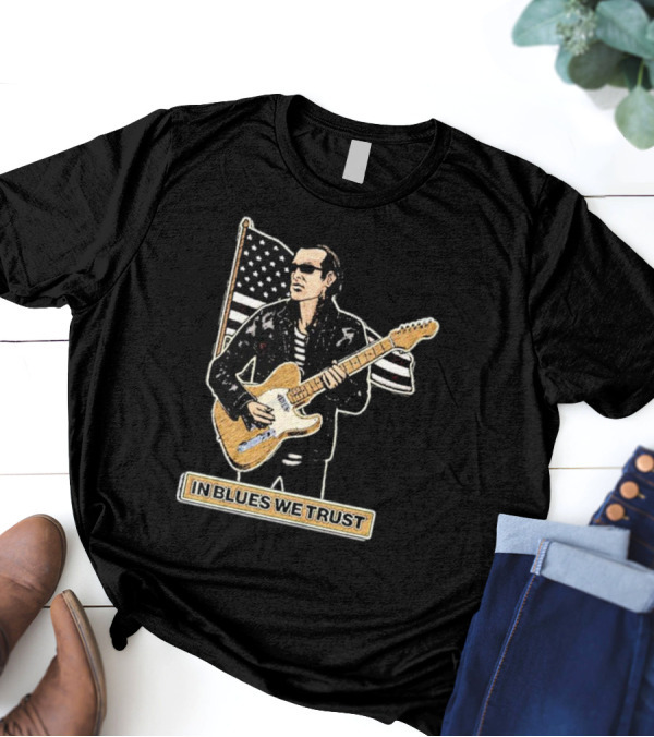 In Blues We Trust Joe Bonamassa Blues Hero American Flag Guitar T-Shirt