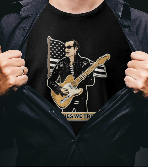In Blues We Trust Joe Bonamassa Blues Hero American Flag Guitar T-Shirt