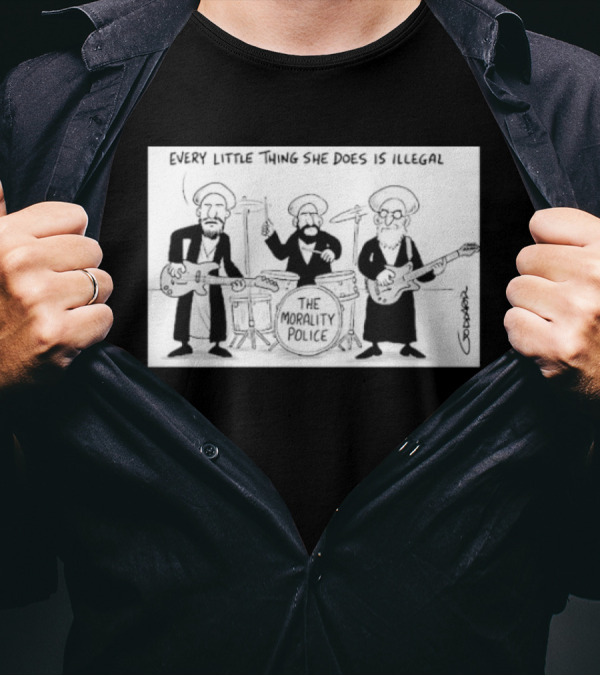 Every Little Thing She Does Is Illegal The Morality Police Band Cartoon T-Shirt