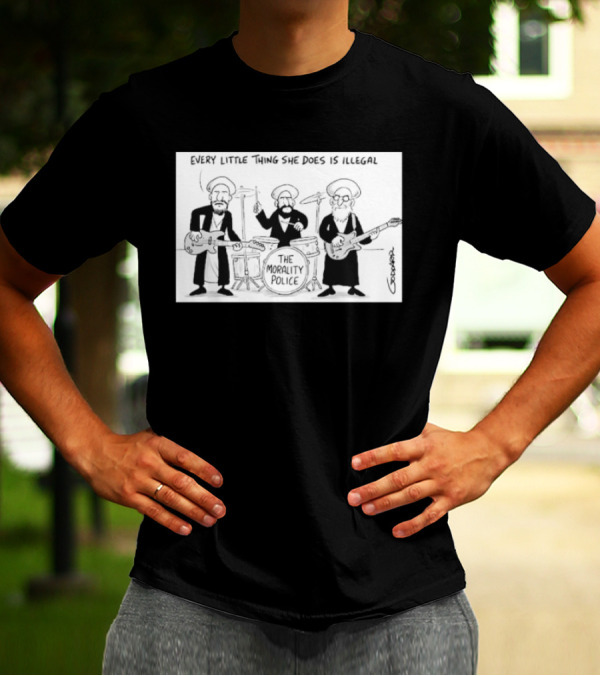 Every Little Thing She Does Is Illegal The Morality Police Band Cartoon T-Shirt