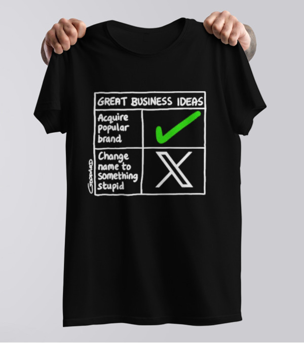 Great Business Ideas Acquire Popular Brand Change Name To X Something Stupid T-Shirt