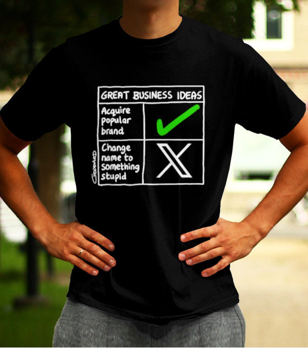 Great Business Ideas Acquire Popular Brand Change Name To X Something Stupid T-Shirt