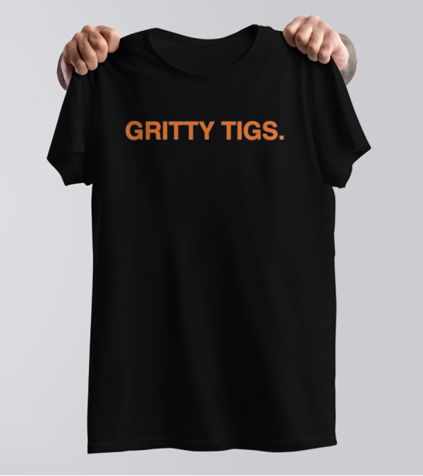 Gritty Tigs Bold Orange Text T-Shirt