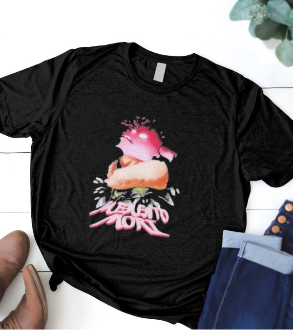 Vibrant Memento Mori Flower Skull T-Shirt