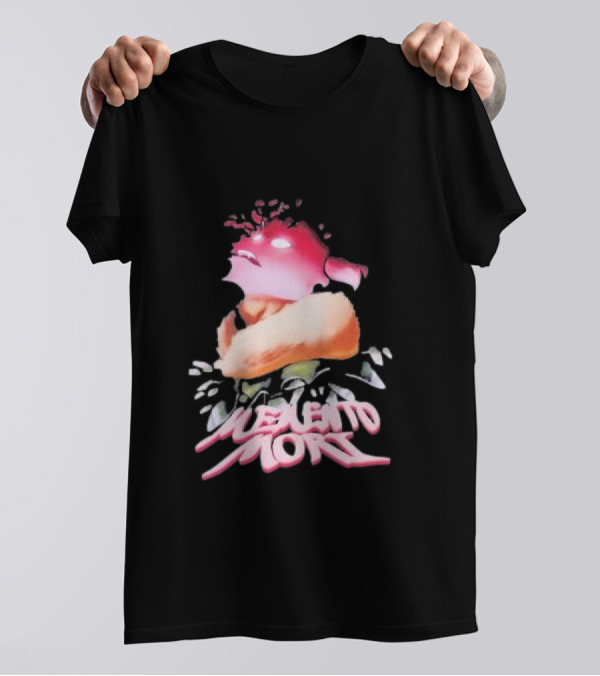 Vibrant Memento Mori Flower Skull T-Shirt